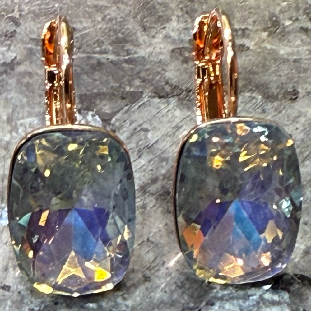 2/$29 or 3/$39 NWOT Blue and Rose Gold Drop Earrings - Picture 3 of 4